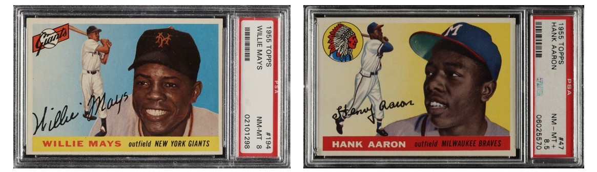1955 Topps Willie Mays & Hank Aaron