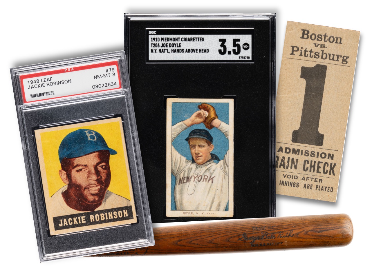 Babe Ruth Game-Used Bat and Rare Joe Doyle Error Card Sell for $1.3 Million Each to Lead the Way in REA’s Record-Setting Summer Auction