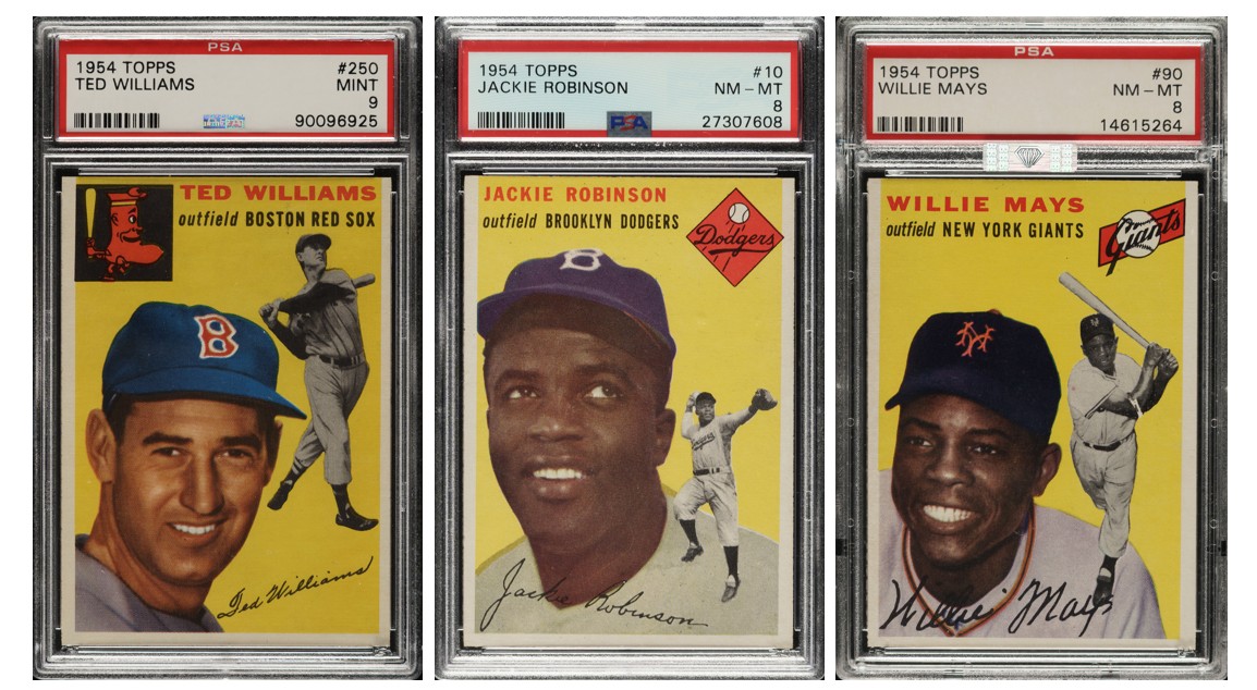 1954 Topps Ted Williams, Jackie Robinson, Willie Mays