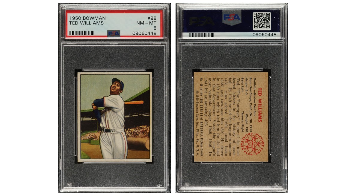 1950 Bowman Ted Williams, front & back