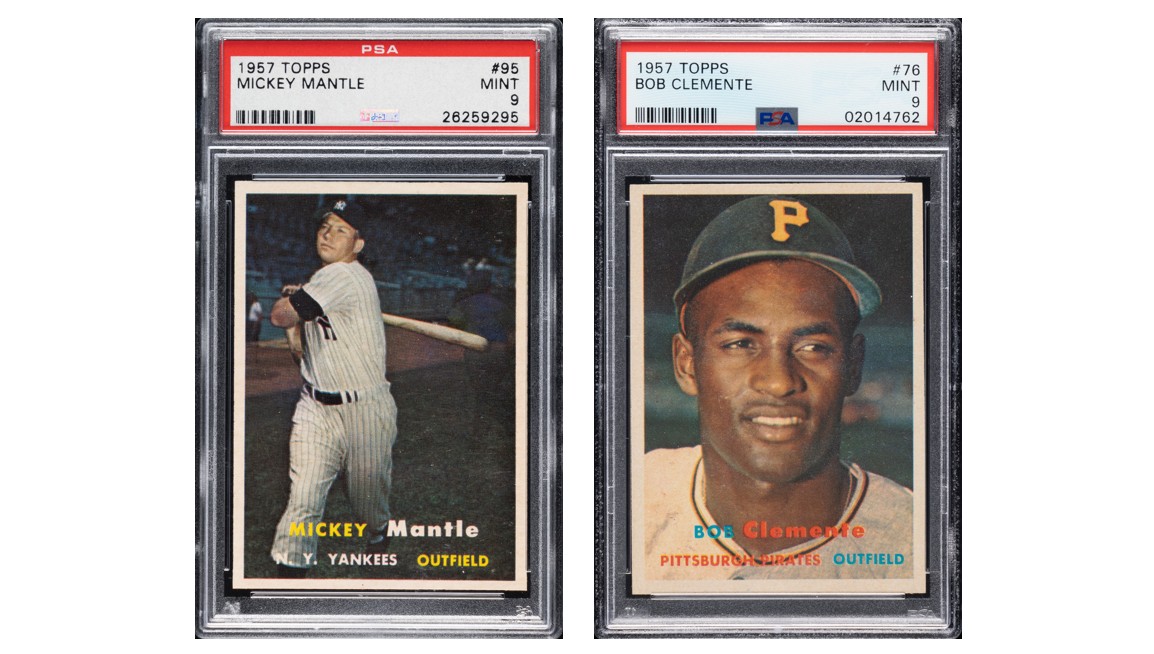 1957 Topps Mickey Mantle & Roberto Clemente