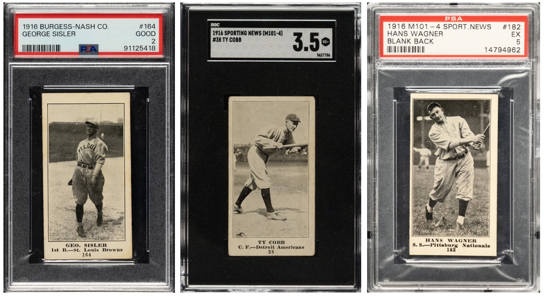 Hall of Famers George Sisler, Ty Cobb, and Honus Wagner