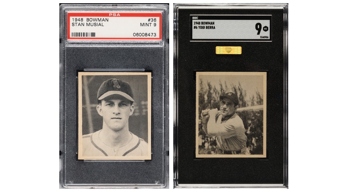 1948 Bowman Stan Musial & Yogi Berra Rookie Cards