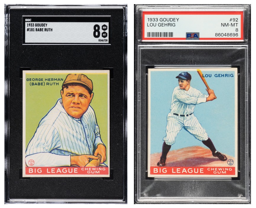 1933 R319 Babe Ruth #181 & Lou Gehrig #92