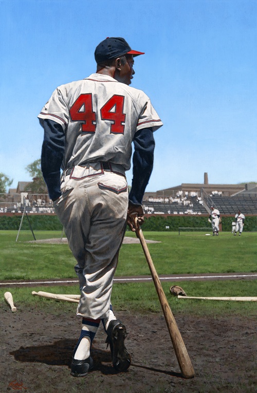 Hank Aaron at Wrigley Field in 1957