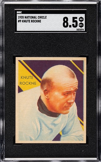 Knute Rockne remains one of the most recognizable cards in the 1935 National Chicle Football set