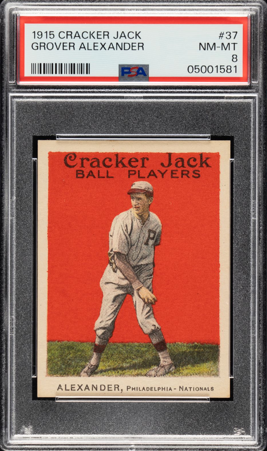 This 1915 E145 Cracker Jack #37 Grover Alexander PSA NM-MT 8 will be one of the featured cards from the collection