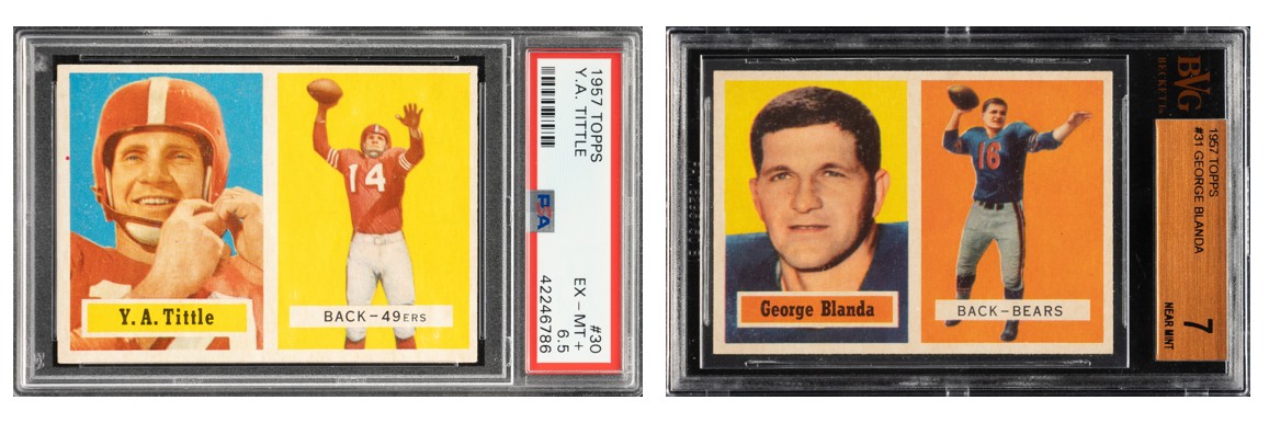 1957 Topps Y.A. Tittle & George Blanda