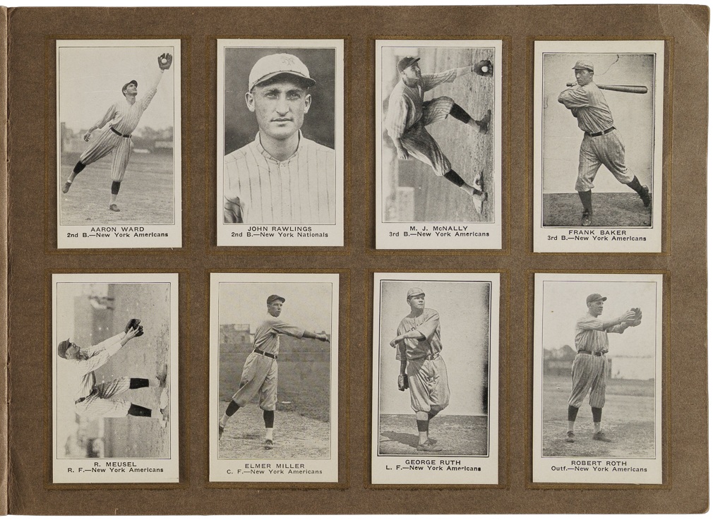 One of the most fascinating finds in the Fall Auction, this 1921 Koester Bread complete set in its original album, including the Babe Ruth card from the elusive set, sold for $190,650