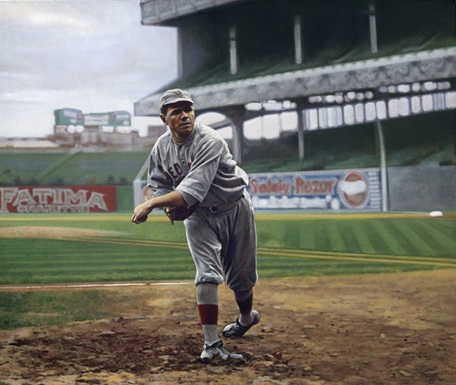 Babe Ruth pitching with Boston in 1915