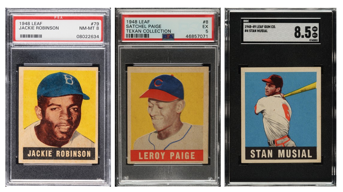 Standout 1948-49 Leaf Rookies: Jackie Robinson, Satchel Paige, Stan Musial
