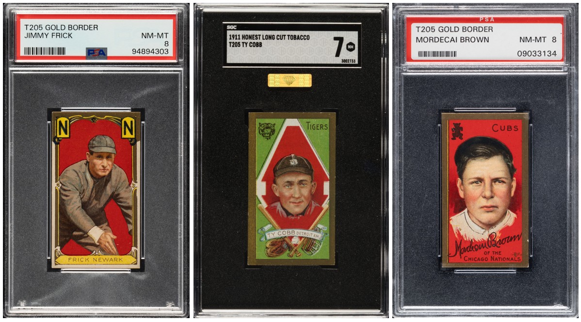 T205 Gold Border Minor League, American League and National League Card Designs