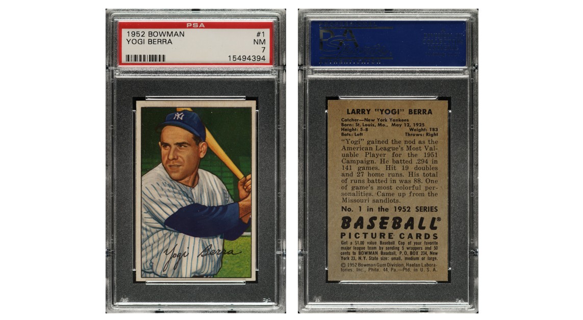 1952 Bowman Yogi Berra front & back