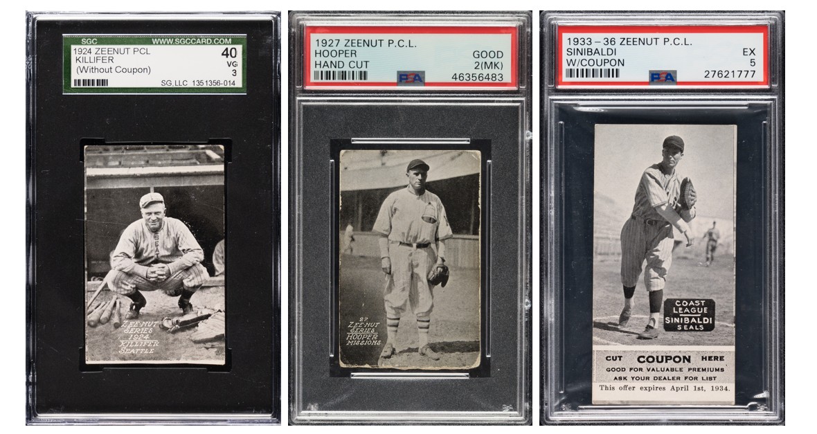 Zeenut card examples spanning the years