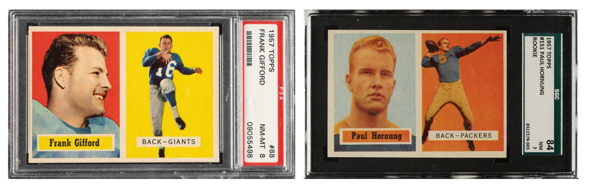 1957 Topps Paul Hornung & Frank Gifford