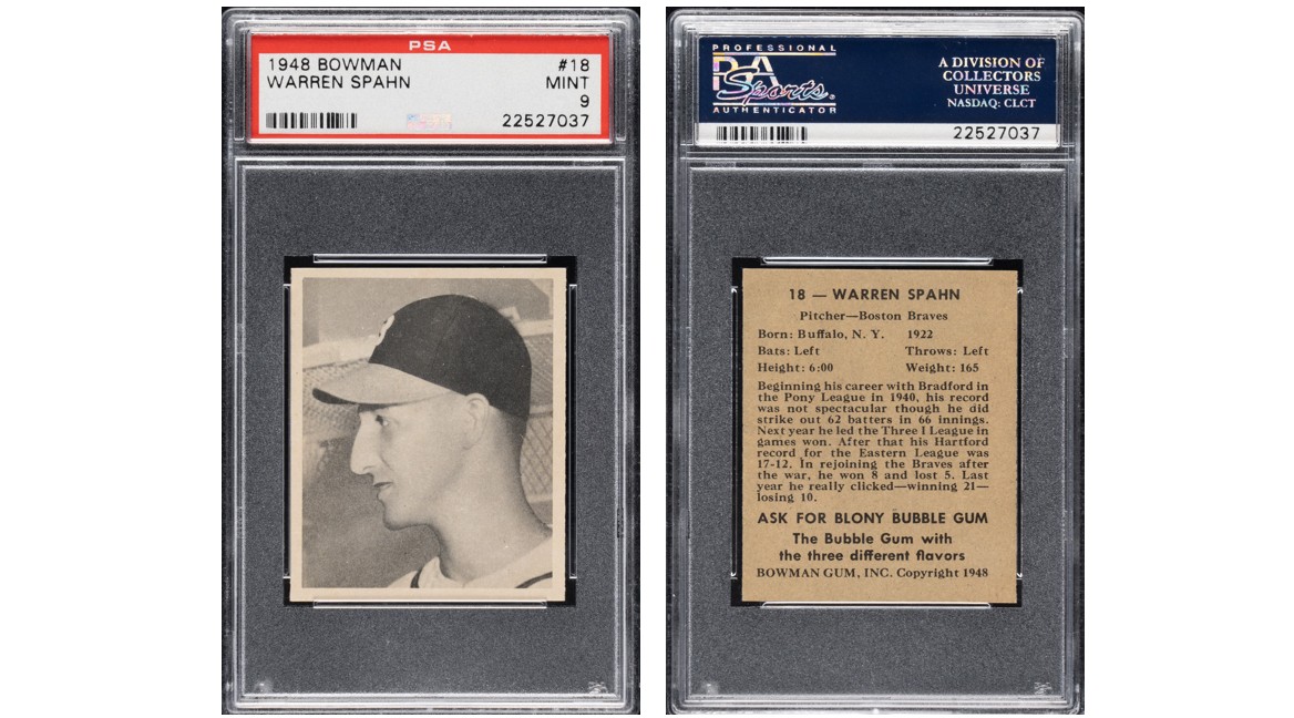 1948 Bowman Warren Spahn, front and back