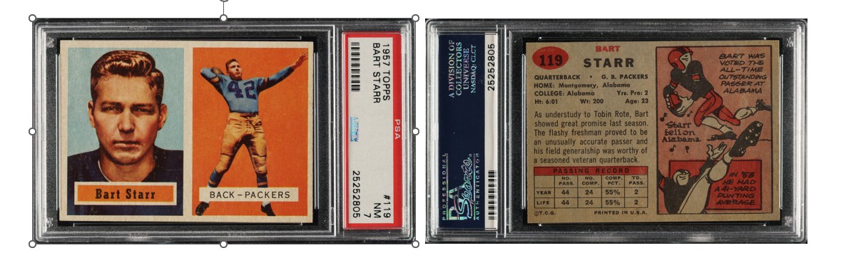1957 Topps Bart Starr front & back