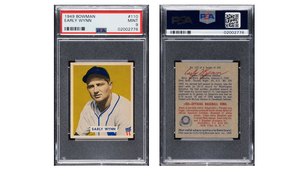 1949 Bowman Early Wynn - front and back