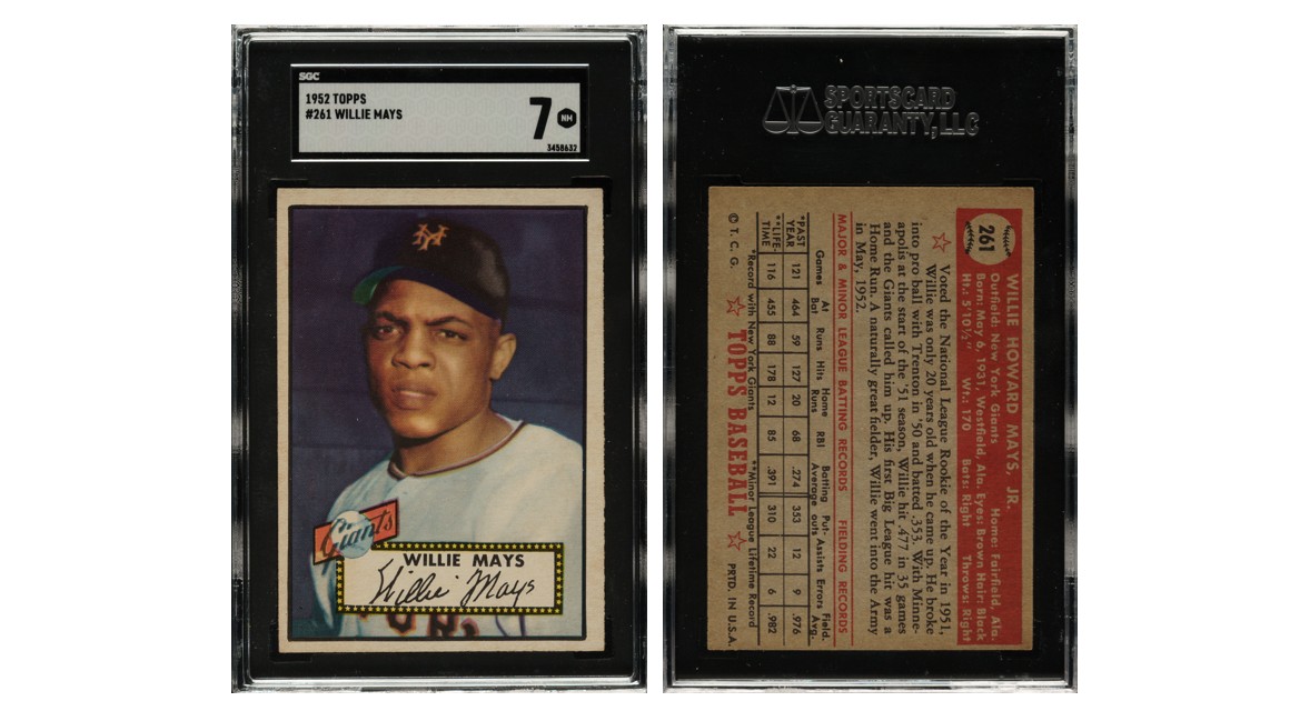 1952 Topps Willie Mays - front and back
