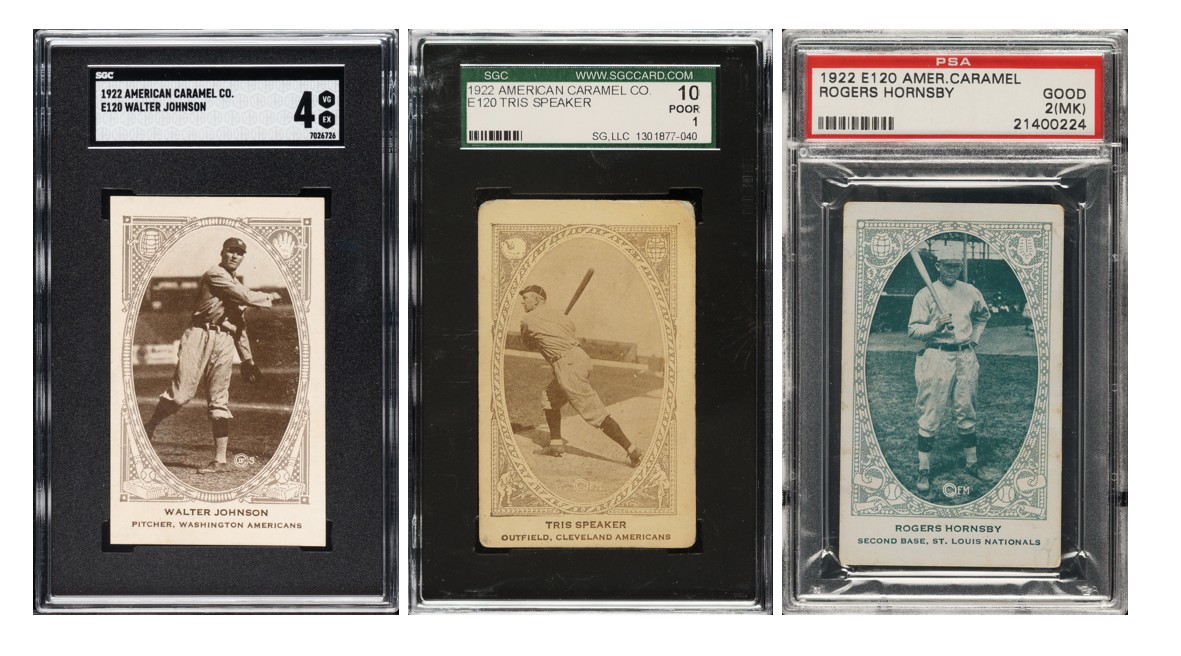E120 Walter Johnson, Tris Speaker, & Rogers Hornsby