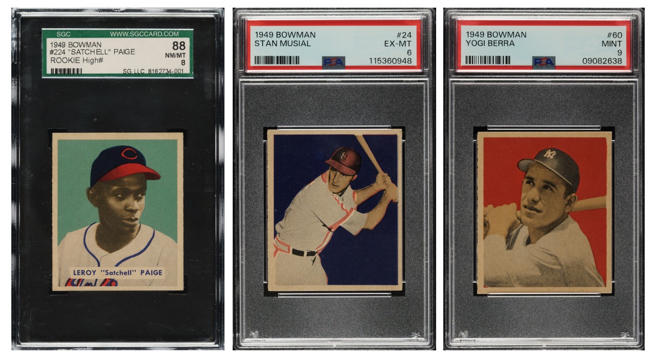 1949 Satchel Paige, Stan Musial, and Yogi Berra