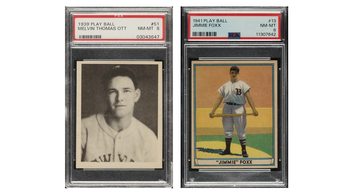 1939 Play Ball Mel Ott and 1941 Play Ball Jimmie Foxx